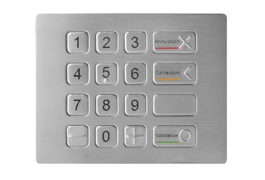 IP67 Standardında ATM Uygulaması için Bliand Noktalı Paslanmaz Çelik Metal Tuş Takımı