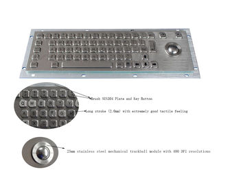 Trackball Kompakt IP65 Panel Montajlı Metal Klavye ile Endüstriyel Klavye