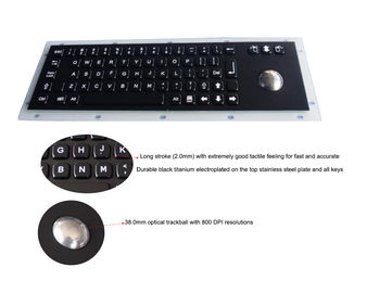 IP67 Trackball Siyah Metal Klavye ile Panele Monte Klavye