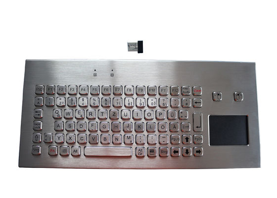 Dokunmatik Yüzeyli Kablosuz Metal Klavye IP67 IP67 Hareketli Masa Üstü 2.4G