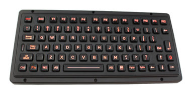 Siyah titanyum vandal geçirmez sağlamlaştırılmış klavye, endüstriyel arka ışık
