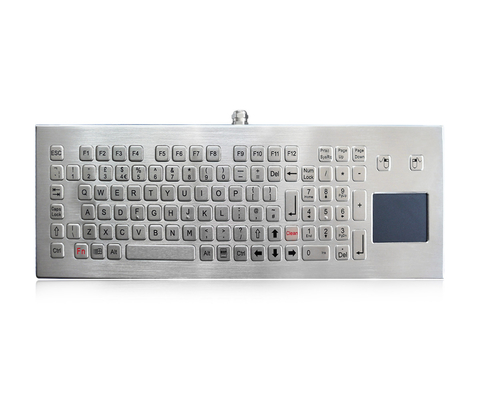 Dokunmatik Yüzeyli Paslanmaz Çelik Endüstriyel Klavye IP68 Suya Dayanıklı Masaüstü Metal Klavye