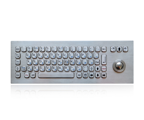 IP65 toz geçirmez uzun stroklu endüstriyel metal klavye, 3 fare düğmeli iztopu