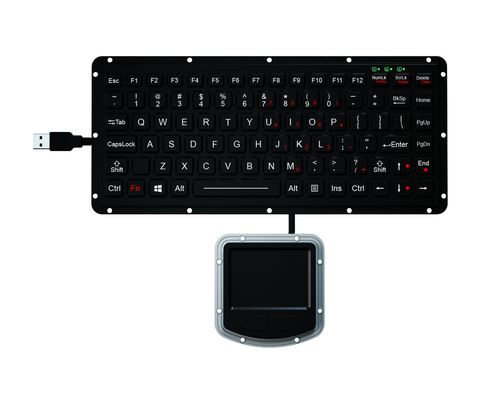 IP65 Silikon Kauçuk Askeri Klavye PS2 USB 400DPI Dokunmatik Kılavuzlu