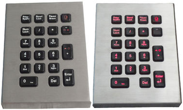 IP65 21 anahtar deniz klavyesi, kırmızı arkadan aydınlatmalı paslanmaz çelik klavye