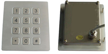RS232 arayüzü toz geçirmez endüstriyel düz anahtar ATM metal tuş takımı 12 anahtar