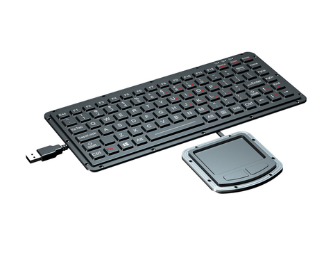 IP65 Silikon Kauçuk Askeri Klavye PS2 USB 400DPI Dokunmatik Kılavuzlu