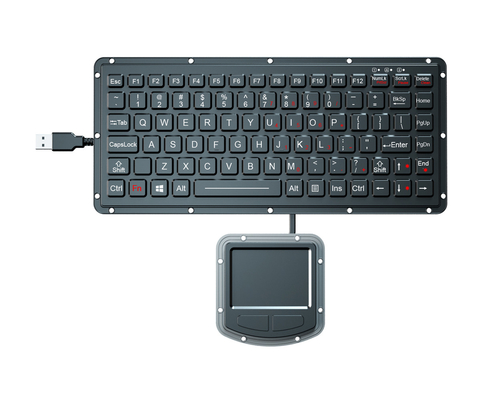 IP65 Silikon Kauçuk Askeri Klavye PS2 USB 400DPI Dokunmatik Kılavuzlu