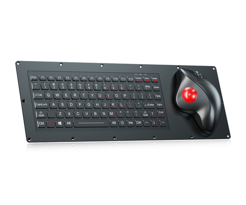 FN fonksiyon tuşları ve optik Trackball fareli askeri sınıf sanayi klavyesi