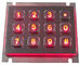 12 tuşlu USB IP65 dinamik metal tuş takımı, kırmızı veya mavi arka plan ışığı vandalına dayanıklı